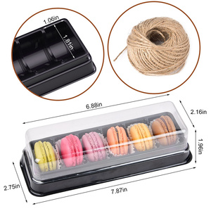 Cajas de macarrones, 6 uds., caja de embalaje de regalo, pastel, Chocolate, trufas, pastel, postres, <span class=keywords><strong>Mini</strong></span> Cupcakes, bandeja de galletas con tapas transparentes - Product Image 2