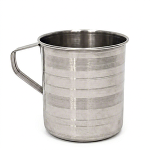 Dheer International Stainless Steel Travel Mug 8 Cm Diameter Food Grade 202 Modern Reusable Lightweight Silver Touch Design - Product Image 1