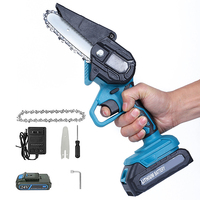 Gergaji Mini Tanpa Kabel 21V 4 Inci dengan Motor Brushless, Gergaji Rantai Elektrik Genggam untuk Pemangkasan Pohon, Pemotongan Kayu, Peralatan Kebun