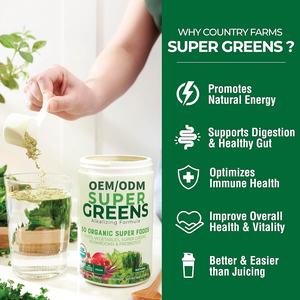 Poudre de Super Greens |   50 superaliments biologiques |   Complément <span class=keywords><strong>Alcalinisant</strong></span> aux Légumes Verts avec Probiotiques, Fruits, Légumes et Champignons - Product Image 4
