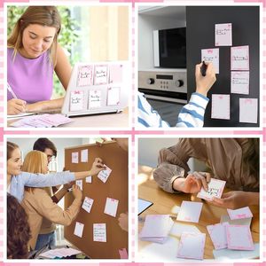 Set de Notas Adhesivas Coquette con Lazo Rosa, Blocs de Notas Autoadhesivos, Marcadores de Páginas, Marcadores de Libros, Artículos de Oficina para Regreso a Clases, Notas Adhesivas - Product Image 3