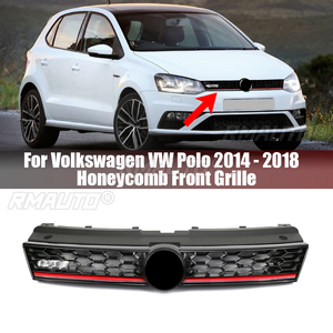 Rejilla Superior Delantera de Malla de Panal para Volkswagen VW Polo 2014 2015 2016 2017 2018 Estilo GTI Parrilla de Carreras - Product Image 1