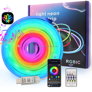 Tira de Luces LED <span class=keywords><strong>RGBIC</strong></span> Programable de 5V, Control por Aplicación, Tira de Neón Flexible con Cuerpo de Silicona, Resistente al Agua IP67, para el Hogar - Product Image 1