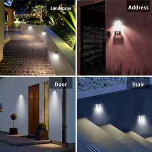 Lámpara Solar LED para Cercas y Paredes, Impermeable IP65, de Acero Inoxidable, con Batería Recargable, Encendido Automático Nocturno, para Número de Casa y Jardín - Product Image 6