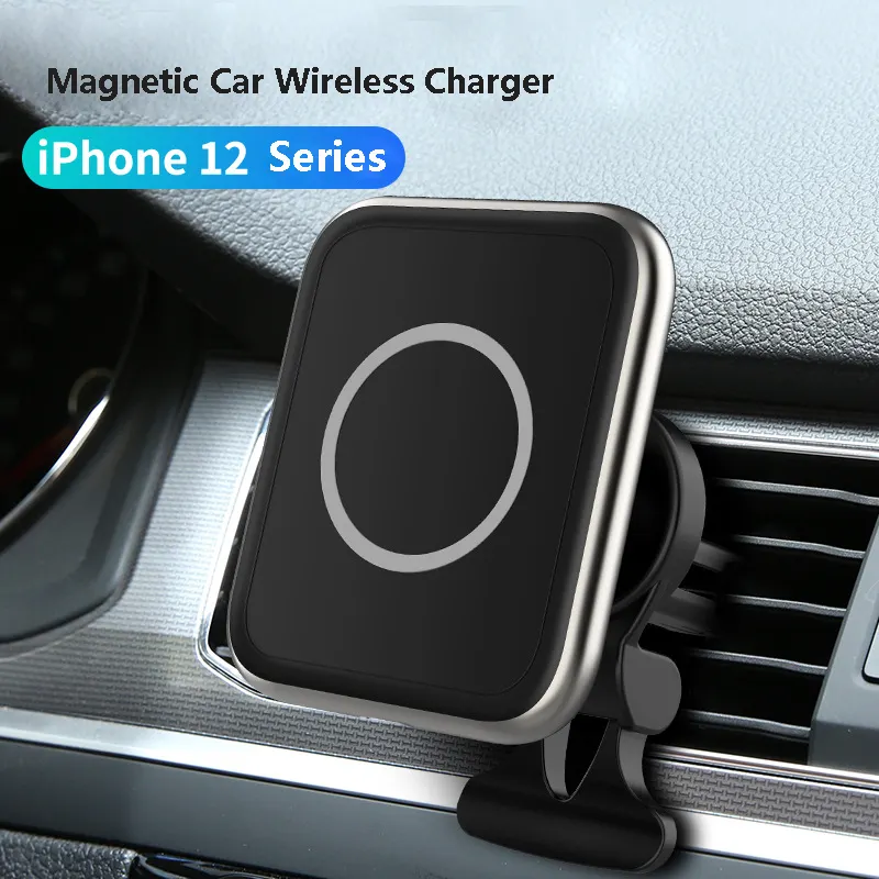 15W Magnetische Auto Draadloze Oplader Houder Voor Iphone 12 Mobiele Telefoon Qi Draadloze Snelle Opladen Pad
