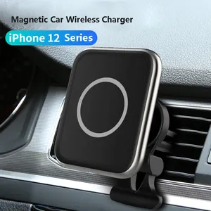 适用于iPhone 12手机QI无线快速充电垫的15w磁性汽车无线充电器支架安装架