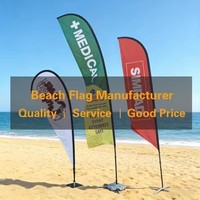 Drapeau de plage écologique double face imprimé pour l'extérieur, design goutte d'eau Hawaï Bali, idéal pour la publicité