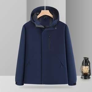 Men Custom Logo Streetwear Rain Nylon Waterproof Running With Logo Softshell <b>Windbreaker</b> For Men - Product Image 3