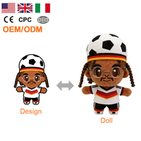 Peluche personnalisée de footballeur, jouet en peluche de star du football, poupée en coton rembourrée de coton PP, coussin décoratif, cadeau personnalisé