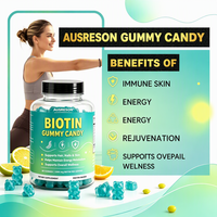 Gummies de Vitamine H Naturelle OEM Sugar Bear pour Cheveux, Kératine Saine, Beauté et Nutrition, Gummies de Biotine OEM pour Cheveux Alibaba