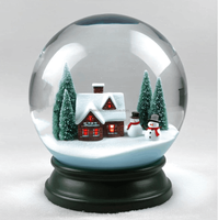 Boule à neige musicale personnalisée de haute qualité Maison de village en résine écologique pour les cadeaux de vacances