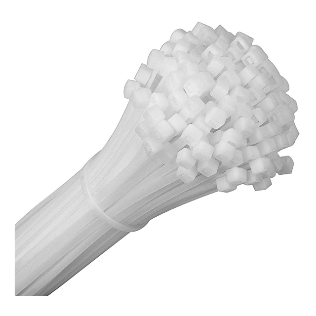 Black and White Self-locking Nylon UV Resistant PA66 Cable Ties 300mm Length 7.6mm Width Industrial Use