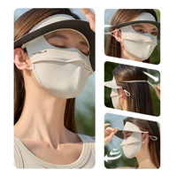 WRELS Vente en gros Masque facial de protection solaire en soie glacée, protection contre le soleil et les UV, respirant, léger, pour sports de plein air