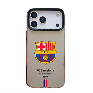 Funda Protectora para Teléfono Móvil con Logotipo del Club de Fútbol <span class=keywords><strong>Barcelona</strong></span> en Plata, Resistente a Impactos, TPU+PC, Pintura UV, para 17 Pro Max - Product Image 5