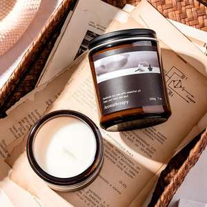 Velas Aromáticas LunaLith al por Mayor con Frasco de Vidrio Ámbar | Velas Aromáticas de Cera de Soya de Marca Privada para Regalos y Decoración del Hogar - Product Image 2