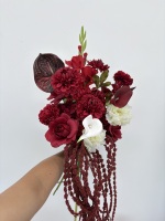 Bouquet de mariée artificiel fait main Anthurium Orchidée Renoncule Hortensia Fleur de main pour mariée Décoration événementielle photographie
