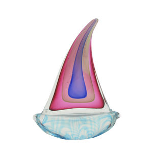 Vetro decorativo soffiato vetro Murano barche a vela colorato arte decorazione scultura vetro artigianato artigianato - Product Image 2
