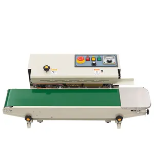 FR900 Horizontal and vertical Continuous band sealer bag sealing machine with date steel printing printer