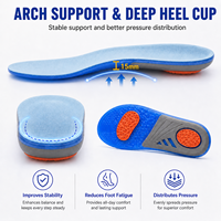 Semelles orthopédiques de sport en gel TPE absorbantes et confortables avec massage et amorti pour chaussures