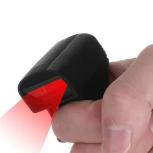 סופר מיני אצבע לביש סורק ברקוד 1D 2D כף יד נייד Bt Usb אלחוטי סורק ברקוד QR קוד סורק