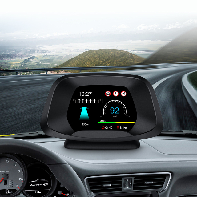 100% Universal Car Head up Display P19-BT OBD2 HUD with GPS Navigation Oil Temp Scan Obd Meter