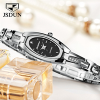Montre à quartz JSDUN 6531, fabrication directe d'usine, diamants lumineux, étanche, mouvement japonais, acier inoxydable