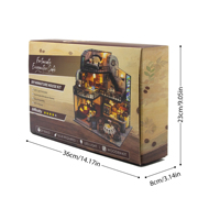 Casa de Muñecas de Madera con Temática de Café, Nuevo Producto en Oferta, M2533 Fortunate Encounter, Kit de Casa de Muñecas en Miniatura para Armar