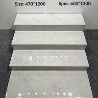 Carreaux de porcelaine monobloc antibactériens et antidérapants pour marches d'escalier, finition dorée intégrale, bords arrondis, pour murs intérieurs