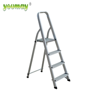 Échelle pliable de haute qualité en aluminium échelle domestique 4 marches échelle avec main courante