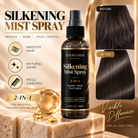 Spray capillaire lissant en gros à base d'huile, effet brillant et anti-frisottis, pour perruques, tissages et cheveux naturels