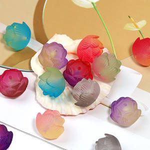 2025ลูกปัดอะคริลิคดอกบัวสามมิติ3D สีสันสดใสแบบ DIY ลูกปัดแฟนซีสำหรับทำสร้อยข้อมือปากกา - Product Image 3