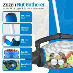 Outil de récolte d'acorns réglable avec panier en fil métallique pour la récolte de noix de Grenoble, de noisettes, équipement de récolte en plein air - Product Image 4