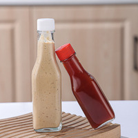 Nouvelles bouteilles en verre carrées transparentes 3oz 5oz 8oz 100ml 150ml 250ml Woozy Chili Salade Ketchup Sauce piquante Vide avec bouchon