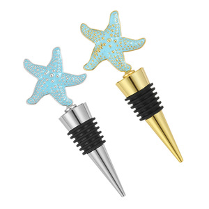 Starfish Shaped <b>Wine</b> Stopper Gold And Silver Alloy Bottle Sealer For Red <b>Wine</b> Party Gift - Product Image 4