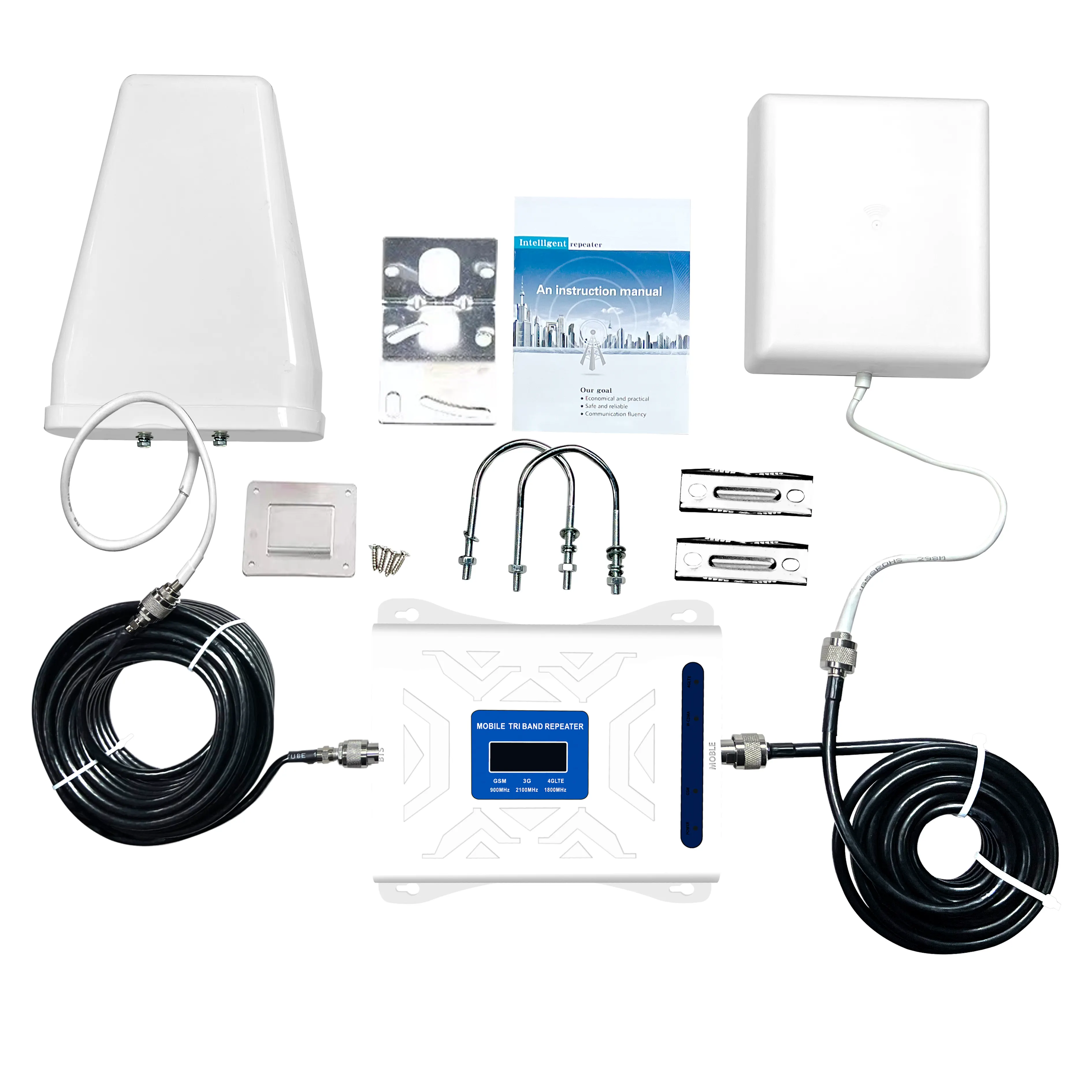 Best販売GSM 2G 3G 4G Triband 900 1800 2100 433mhz Cellphone Signal Repeater LTE Network Mobile Signal Booster
