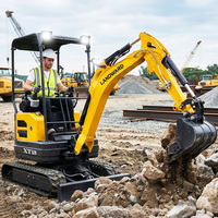 Mini Excavadora en Oferta, Excavadora Pequeña de Alta Calidad para Uso Doméstico, Nueva Máquina para Movimiento de Tierras de 1.8 Toneladas, con Certificación CE y EPA
