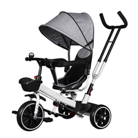Tricycles pour bébés de qualité supérieure à prix avantageux, tricycle pour enfants, trike pour enfants, vélo à trois roues avec cadre en acier, siège rotatif et barre de poussée