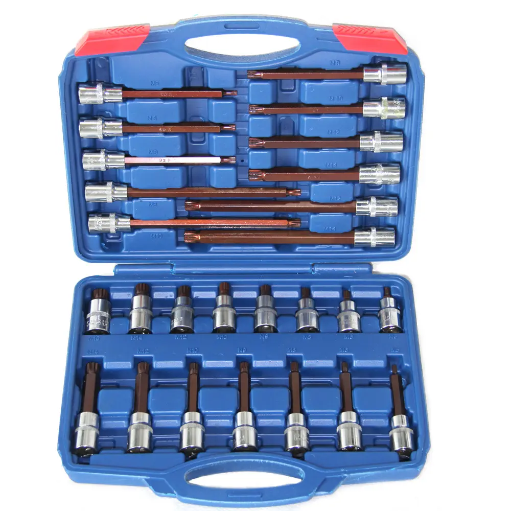 Giá Thấp Công Nghiệp 26 Cái Tùy Chỉnh CR-V Hộp Công Cụ Screwdriver Thêm Dài Torx Bit Socket Set