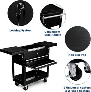 4-Tier Cán công cụ giỏ hàng có thể khóa trượt ngăn kéo Heavy Duty thép 4-Wheel Thiết kế sơn tĩnh điện - Product Image 4