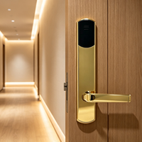 Sistema de Cerradura Electrónica para Hotel SUS304 Impermeable con Tarjeta, Cerradura de Embutir para Puerta de Madera, Acero Inoxidable, Almacenamiento de Datos en la Nube, SDK, Puerta de Latón