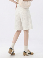 Shorts Bermuda Plissés Taille Haute à Motifs Floraux pour Femmes, Coupe Large, Longueur Midi avec Poches, Culottes Décontractées d'Été