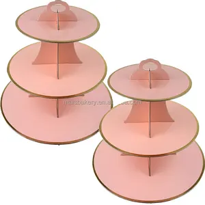 Mais Bakery fertigt 3-Tier Round Cardboard Cupcake Stand für 24 Cupcakes Perfekt für Frauen Mädchen Geburtstag Bridal Sho