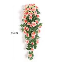 Panier de Fleurs Murales Suspendues Roses Artificielles Vignes Fleurs Artificielles Vigne