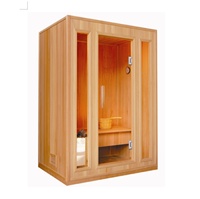 Ruang Sauna Uap Basah 3 Bangku Ruang Sauna Batu Budaya Tradisional Luar Ruangan dengan Kompor Harvia