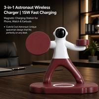 Support de charge sans fil magnétique PD 15W pour téléphone, pour montre, station de charge sans fil 3 en 1 avec design Spaceman