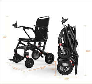 La Silla de Ruedas de fibra de carbono ultraligera plegable con control remoto inteligente puede levantar la silla de ruedas eléctrica con una mano - Product Image 4