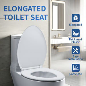 ANGEL Ensemble de couvercle de siège de toilette allongé en plastique PP moderne américain pour adultes, à dégagement rapide, fermeture douce, garantie 1 an pour la salle de bain - Product Image 6