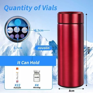 Perlindungan Botol Insulin Baja Tahan Karat Modern Ringan Modis Tahan Guncangan Botol Pendingin Medis Portabel untuk Penderita <span class=keywords><strong>Diabetes</strong></span> - Product Image 1