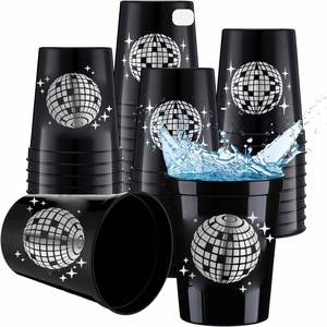 16oz 450ml Custom logo Black White pink Red Reusable Laser Disc Disco <b>Plastic</b> Party <b>Drinking</b> <b>Cups</b> - Product Image 3
