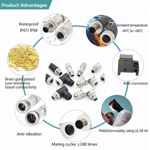 Connecteur circulaire M8 3 broches a soudure codée industrielle arrière fixée prise femelle montage sur panneau connecteur de câble étanche - Product Image 6